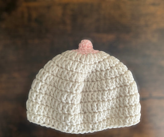 Crochet boob hat